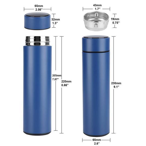 Insulated Thermos Bottle with Temperature Display