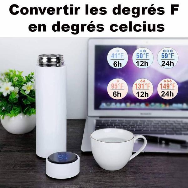 Insulated Thermos Bottle with Temperature Display