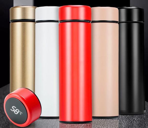 Insulated Thermos Bottle with Temperature Display