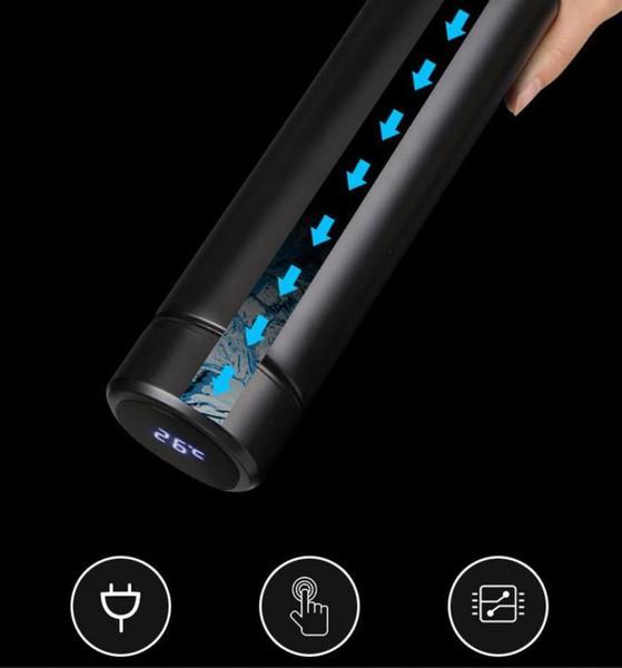 Insulated Thermos Bottle with Temperature Display