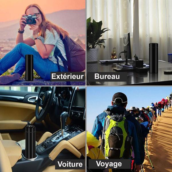 Insulated Thermos Bottle with Temperature Display