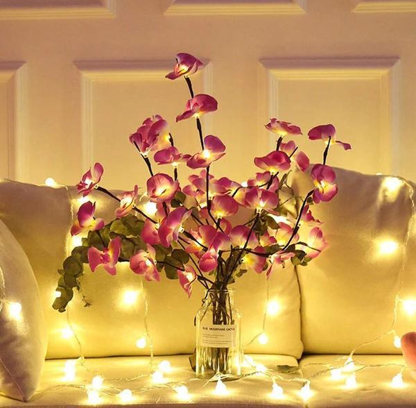 LED Lighted Orchid Branch