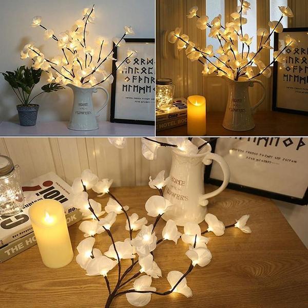 LED Lighted Orchid Branch