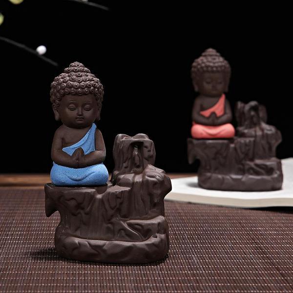 Cascading incense burner - monk