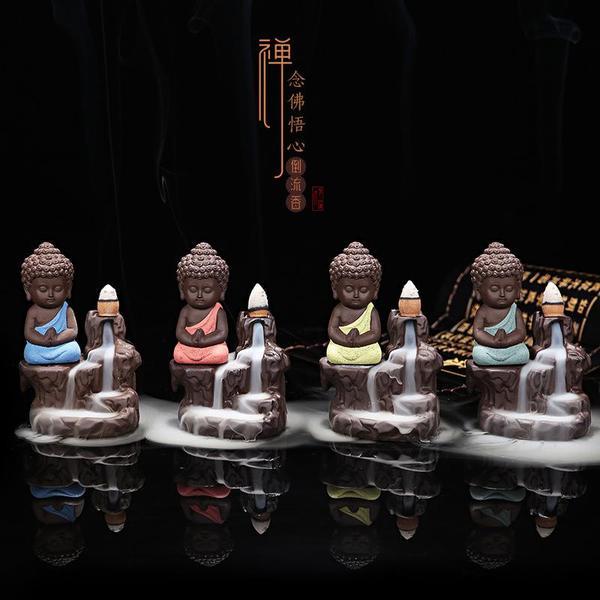 Cascading incense burner - monk