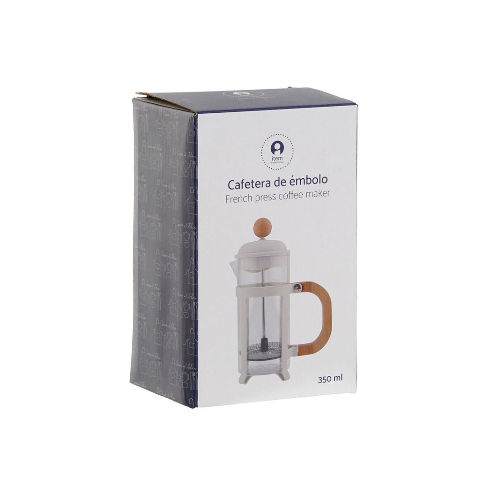 Cafetière with Plunger Home ESPRIT White Natural Stainless steel polypropylene 350 ml 13 x 8 x 19 cm