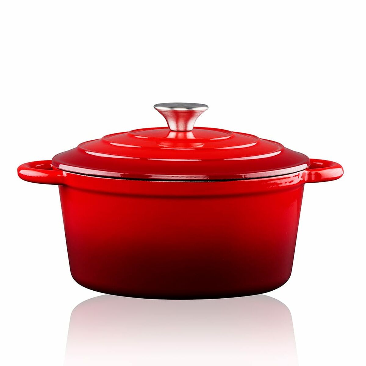 Casserole Alpina Red Cast Iron 3,8 L Ø 24 x 11,8 cm