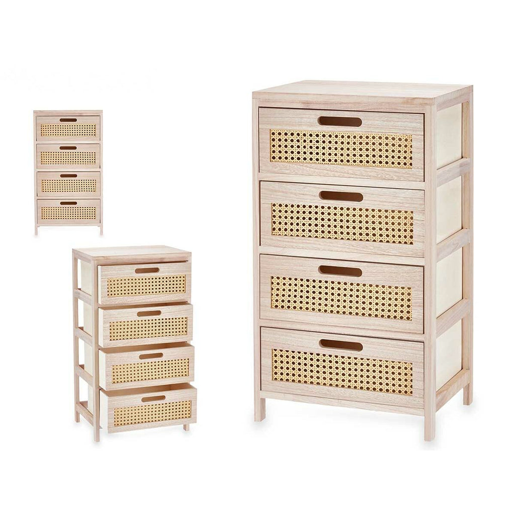 Chest of drawers Gift Decor Rattan Natural 40 x 73 x 29 cm 40 x 70 x 29 cm 4 drawers