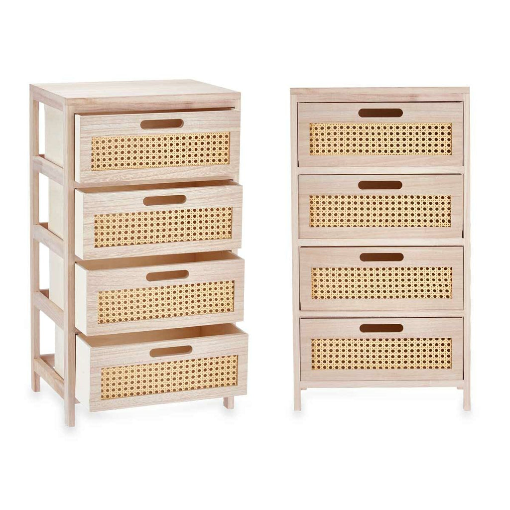 Chest of drawers Gift Decor Rattan Natural 40 x 73 x 29 cm 40 x 70 x 29 cm 4 drawers