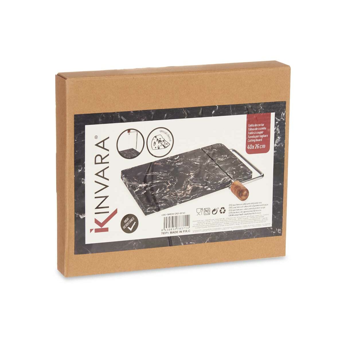 Cutting board Kinvara Black 21 x 2,5 x 24 cm