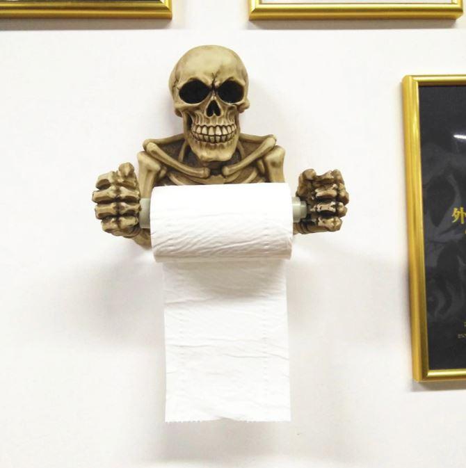 Skull-Shaped Toilet Paper Dispenser