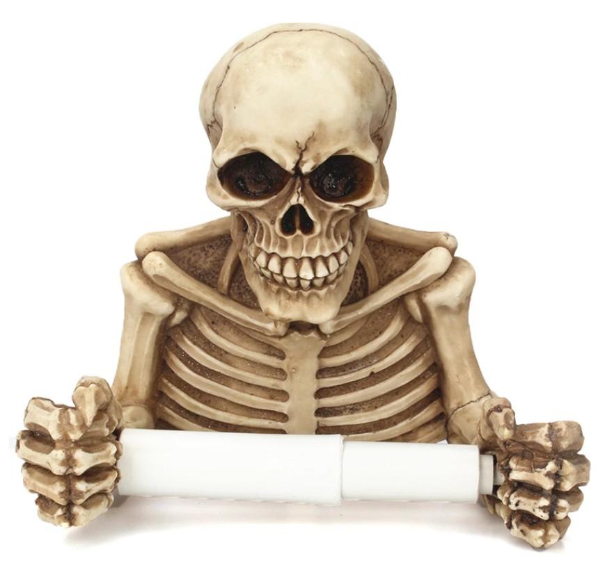 Skull-Shaped Toilet Paper Dispenser