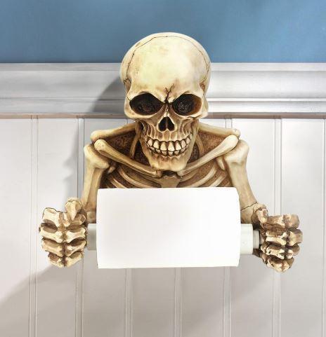 Skull-Shaped Toilet Paper Dispenser