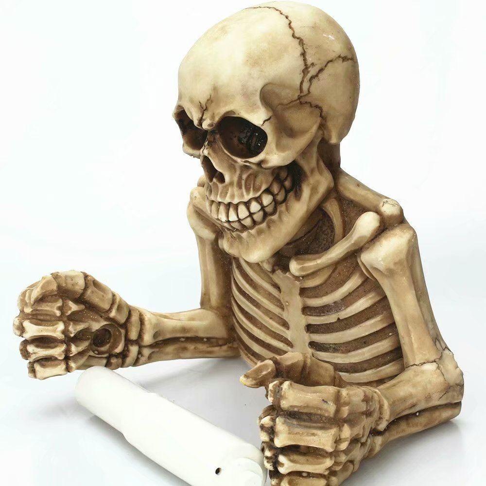 Skull-Shaped Toilet Paper Dispenser