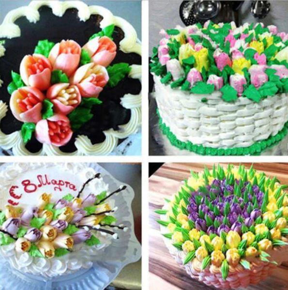 Flower-Shaped Icing Tips (13 pieces)