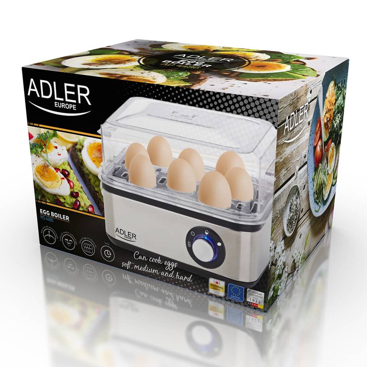 Egg boiler Adler AD 4486 Black Silver