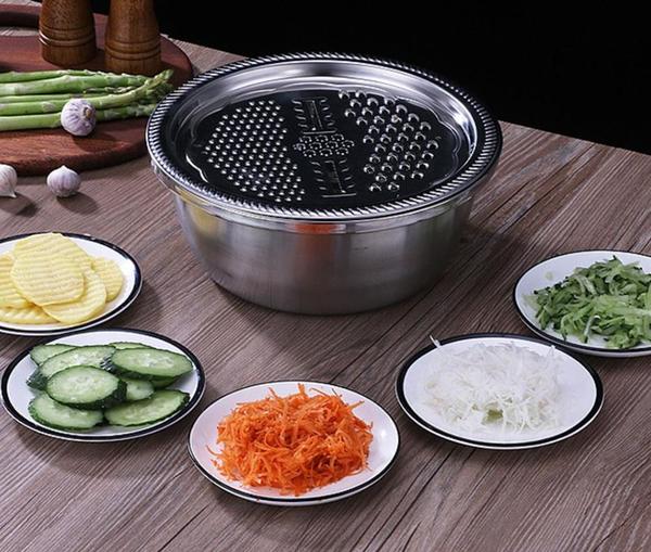 3-Piece Set - Bowl, Grater, Stainless Steel Colander