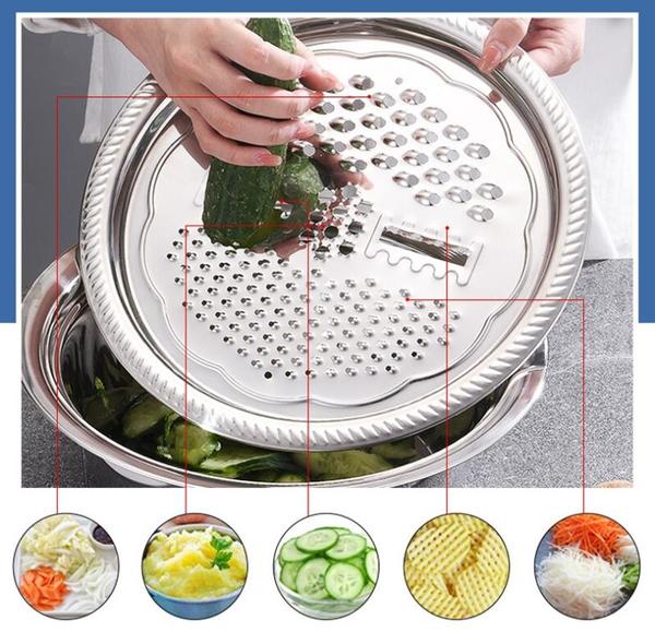 3-Piece Set - Bowl, Grater, Stainless Steel Colander