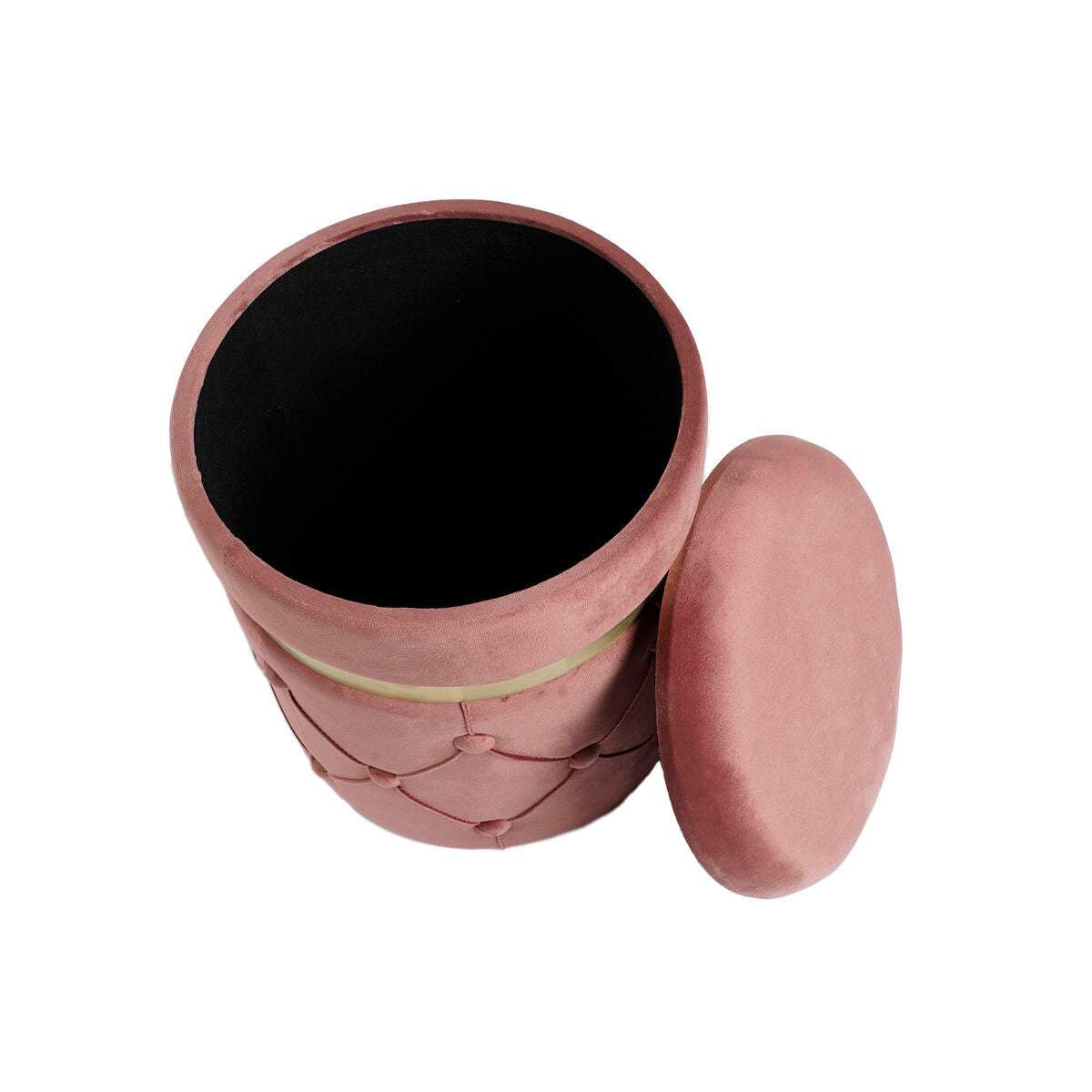 Footrest DKD Home Decor 36 x 36 x 44 cm Polyester Velvet MDF Wood