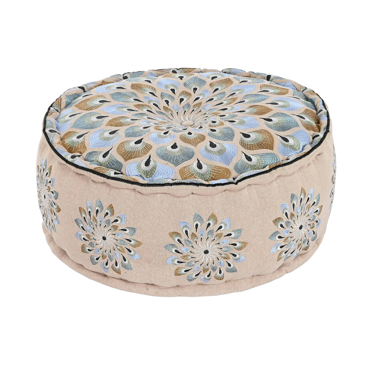 Pouffe DKD Home Decor Blue Beige