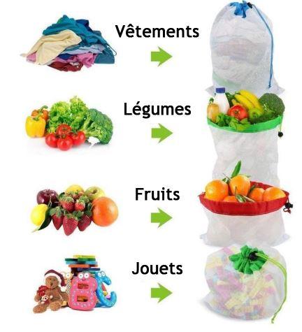 Reusable Bags in 3 Sizes - (Set of 12)