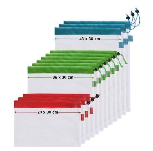 Reusable Bags in 3 Sizes - (Set of 12)