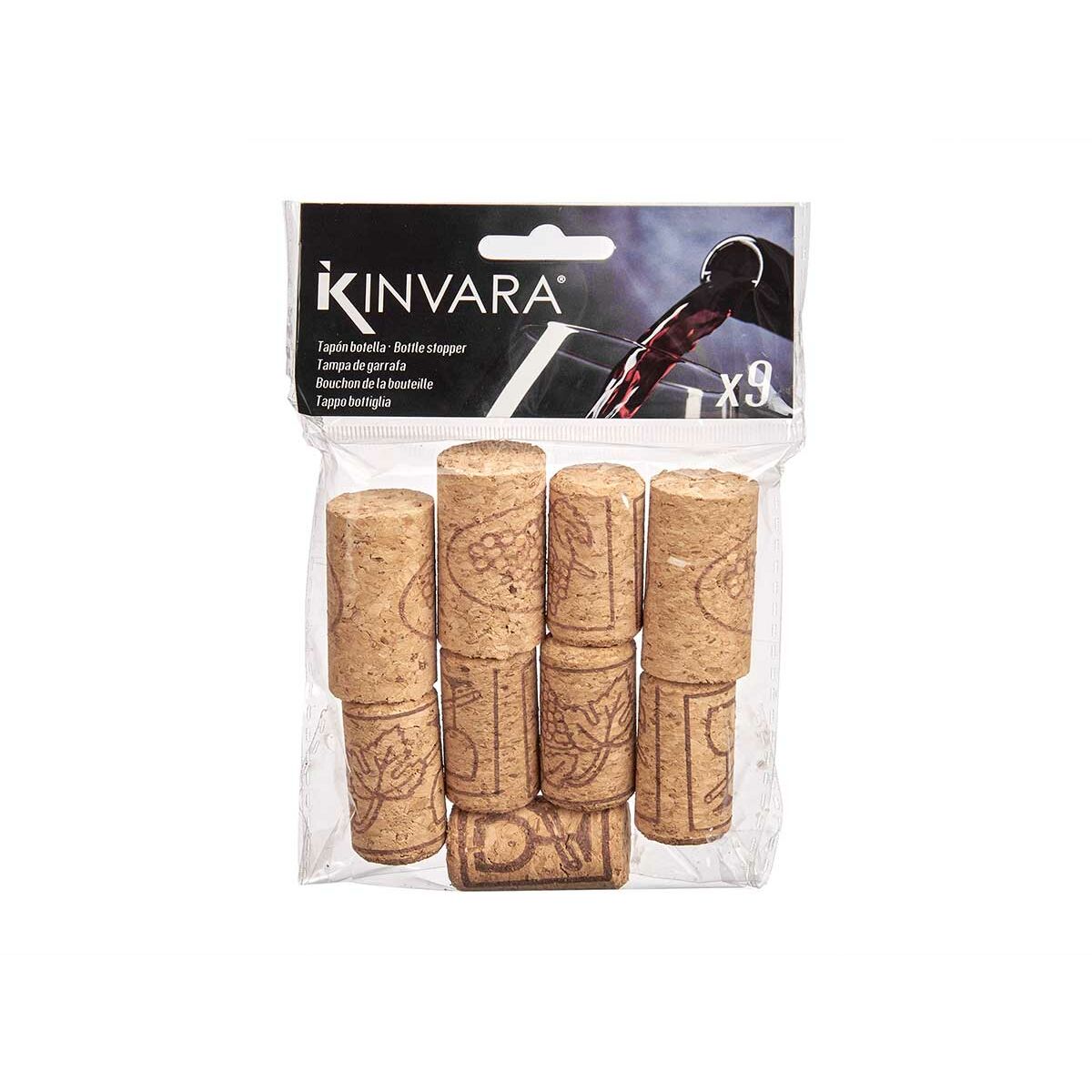 Set of Plugs and Sockets Kinvara Natural Cork 12 x 17 x 2,5 cm (12 Units)