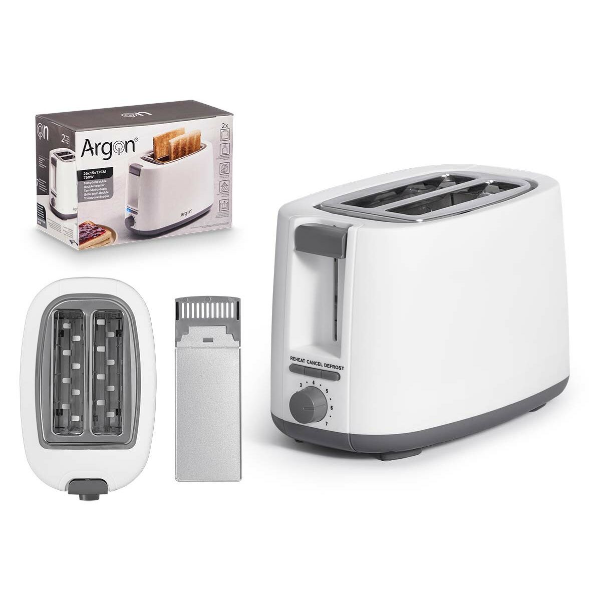 Toaster Argon White 750 W