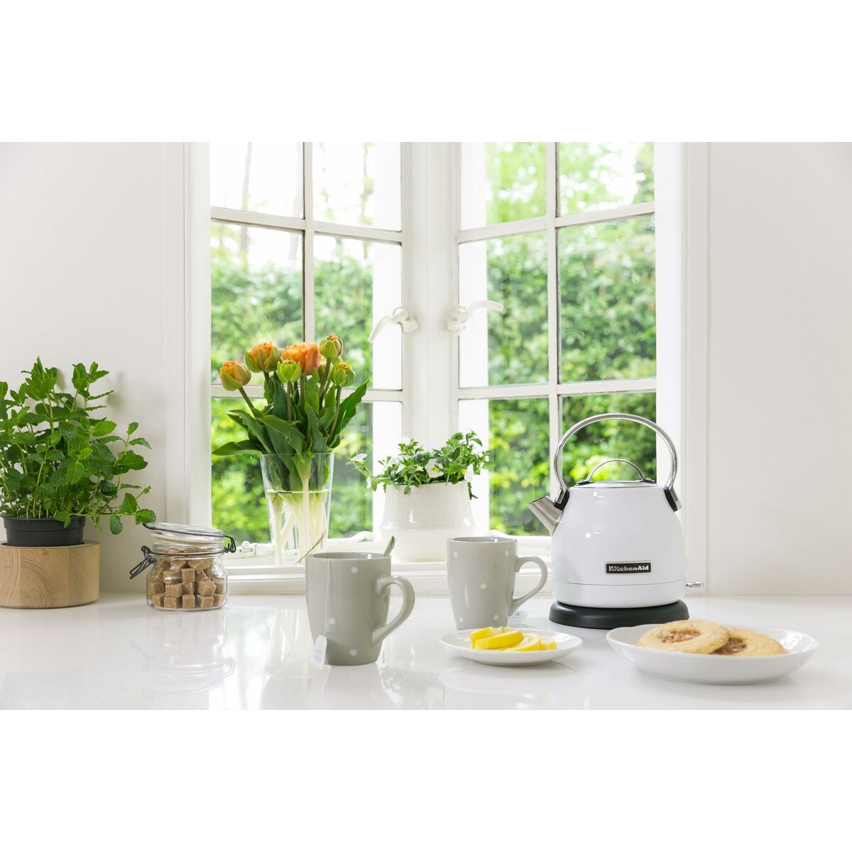 Water Kettle and Electric Teakettle KitchenAid 5KEK1222EWH White 1,25 L Metal Stainless steel